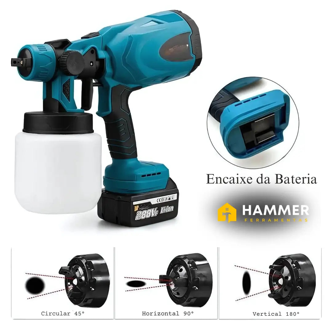 Pistola de Pintura Pulverização HVLP à Bateria 20V 1200ml com Carregador Bivolt - DKG21K3Y-S1 (cópia)