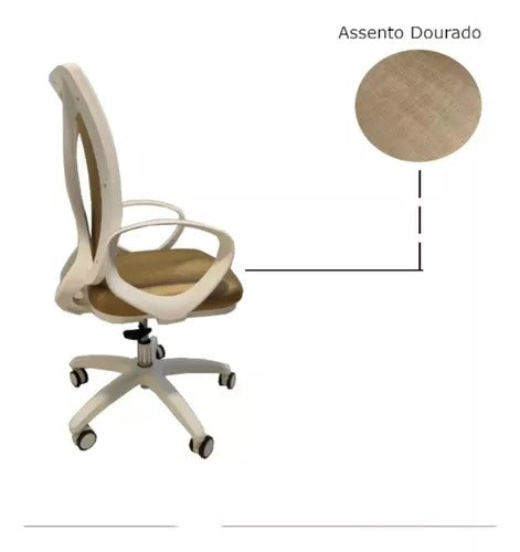 Cadeira De Escritório Rossi Alma Dourada Ergonômica.