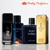 COMPRE 2 LEVE 4 - 212 Vip Black, Sauvage Dior, Bleu de Chanel e One Million (100ml cada)