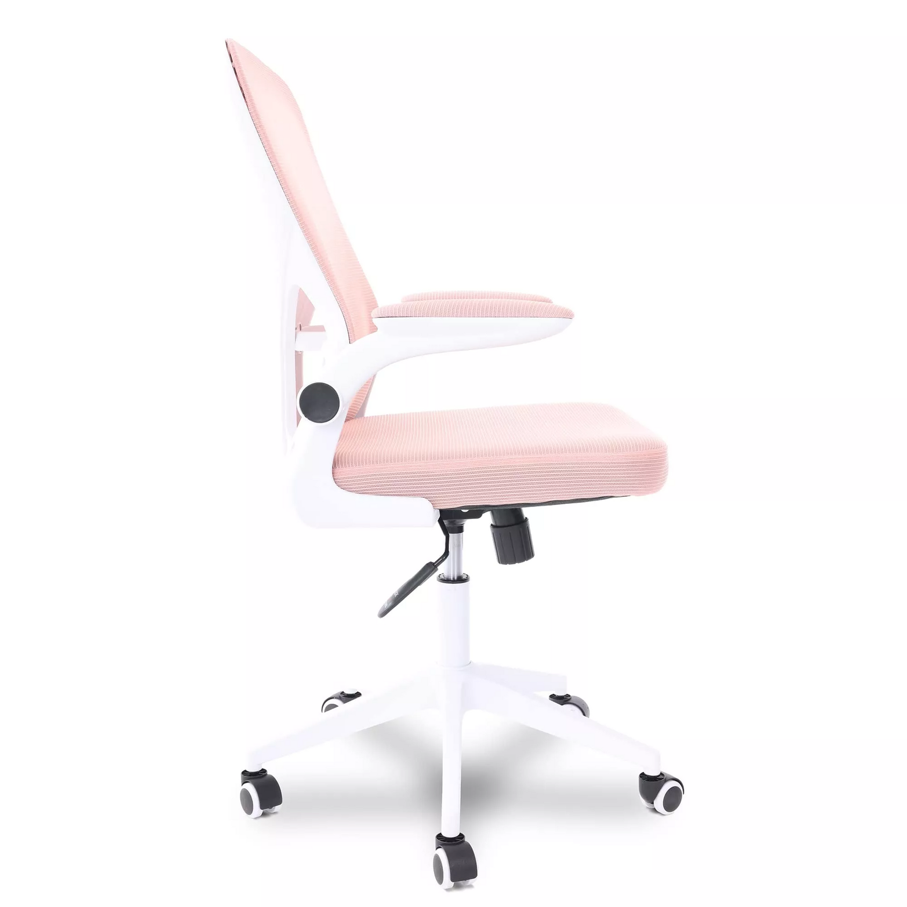 Cadeira de Escritório Flexy Way Branca Tela Mesh Rosa, Base Giratória e Sistema Relax