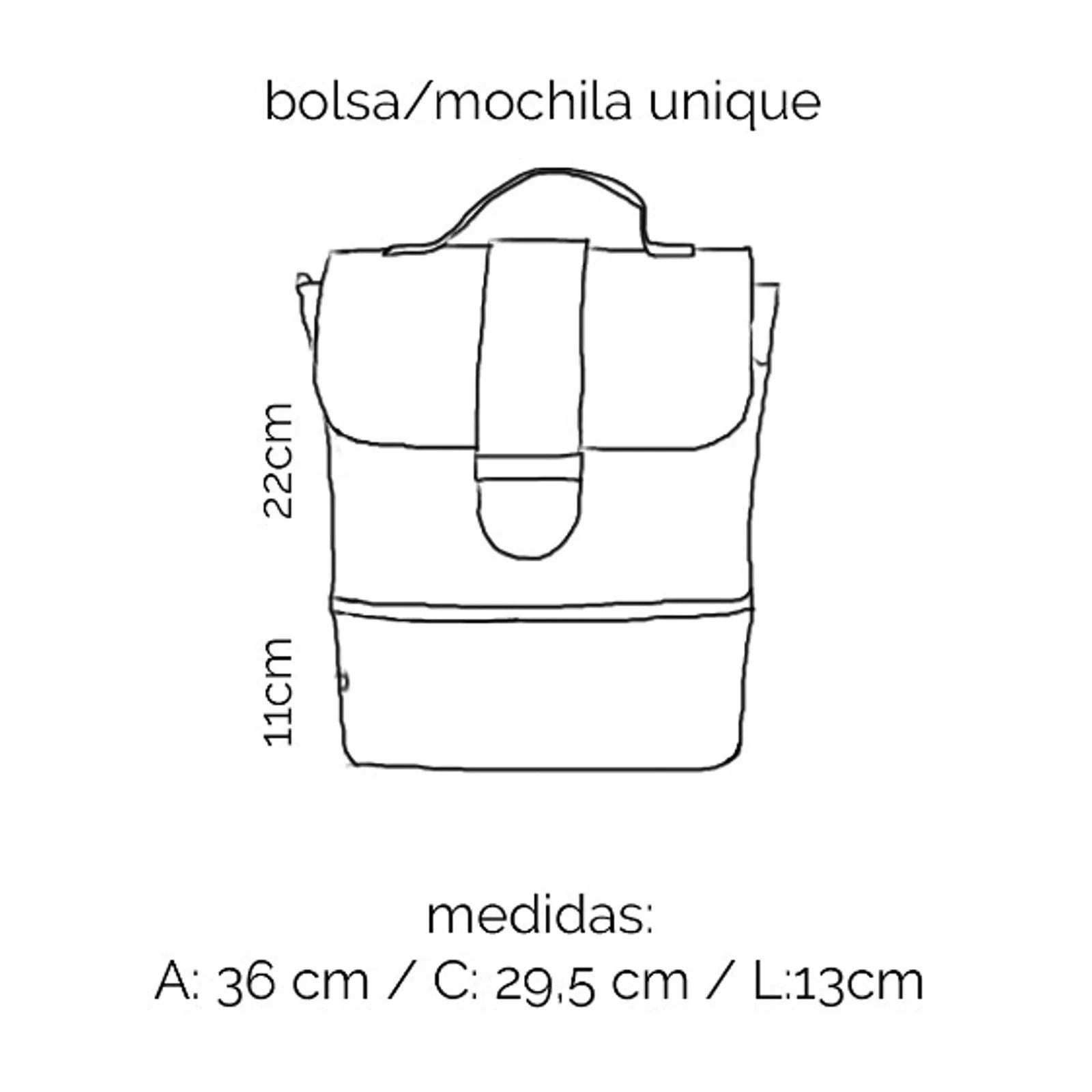 Bolsa/Mochila Unique Caramelo/Preta - COMPRE 1 LEVE 2 [Últimas Unidades]